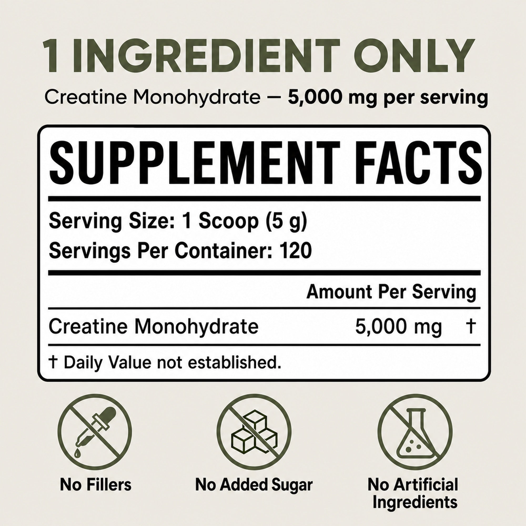 Micronized Creatine Monohydrate Powder Unflavored 600g, 120 Servings, 5g Per Serving, Third-Party Tested, No Fillers, Vegan, Clean Performance & Recovery Support