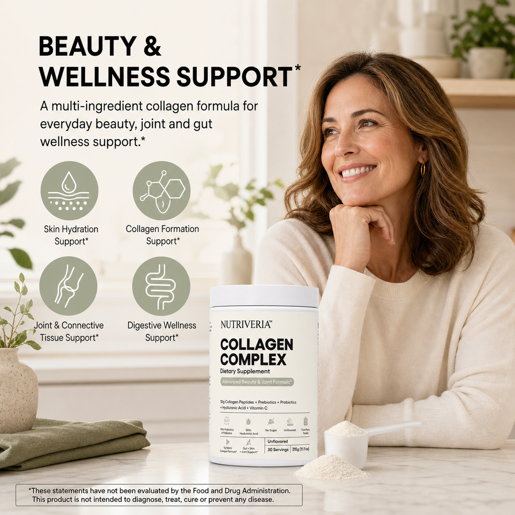 Collagen Peptides Powder, 10g Per Serving, Hyaluronic Acid, Vitamin C, Prebiotics & Probiotic Ingredients, 30 Servings, Skin, Hair, Nails & Joint Support
